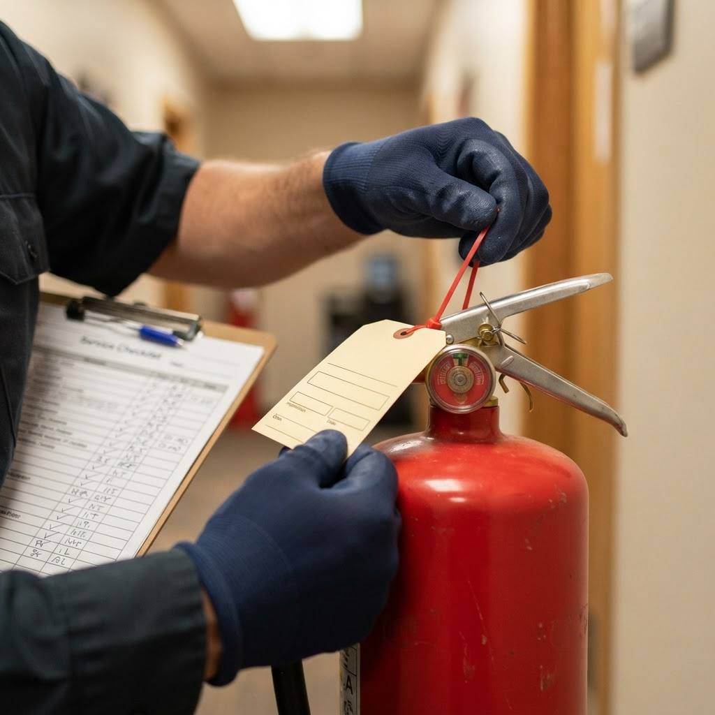 Jero Fire Solutions technician testing a fire alarm system in Gauteng