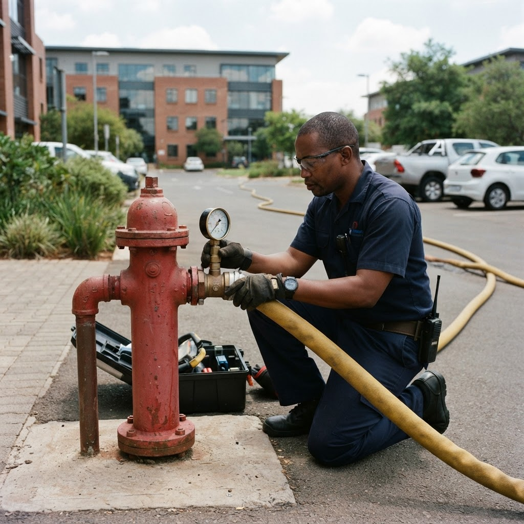 Fire hydrant pressure testing carried out by Jero Fire Solutions in Gauteng